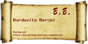 Burdovits Bercel névjegykártya